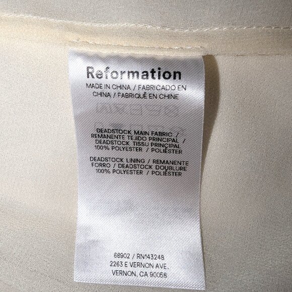 NWT Reformation | Ivory "Wyn Top" Sheer Blouse | Size 4 - Picture 9 of 14